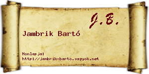 Jambrik Bartó névjegykártya