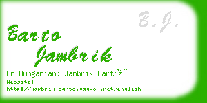 barto jambrik business card